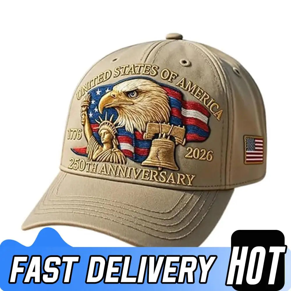 Men Women Baseball Caps US 250th Anniversary Cap Adjustable Retro Washed Patriotic Cap US 250th Anniversary Sports Trucker Hat