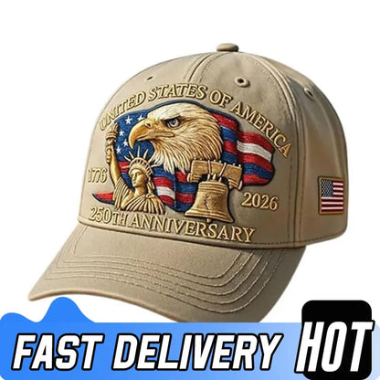 Men Women Baseball Caps US 250th Anniversary Cap Adjustable Retro Washed Patriotic Cap US 250th Anniversary Sports Trucker Hat