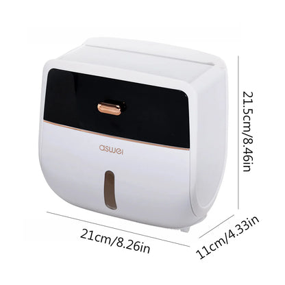 Portable Toilet Roll Paper Holder Plastic Waterproof Double Layer Paper Dispenser For Toilet Storage Box Bathroom Accessories
