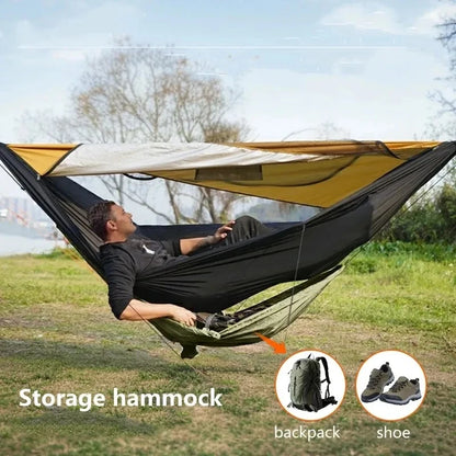 Outdoor Storage Hammock Portable Camping Gear Organizer Easy Setup for Hiking Traveling