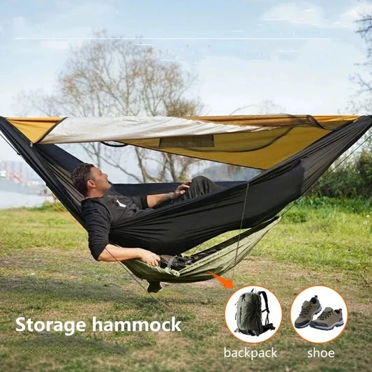 Outdoor Storage Hammock Portable Camping Gear Organizer Easy Setup for Hiking Traveling