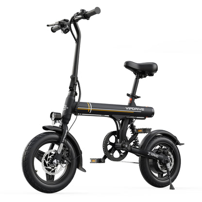 VIPDRIVE Zypho Adult Electric Bike, 500W peak motor, 36V 7.8Ah battery, 14"Tire Commuter E-Bike,20MPH,UL2849, 1-Year Warranty