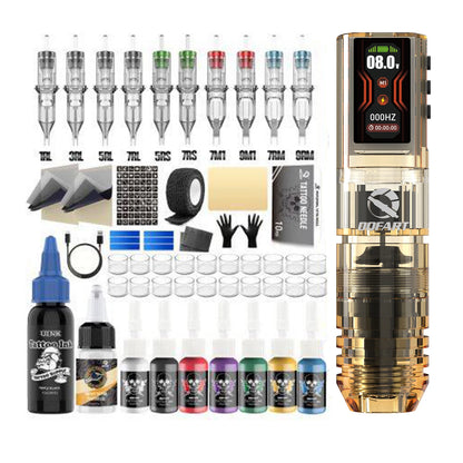 DQFART All-New Upgrade Wireless Tattoo Machine Kit Tattoo Needles Ink Tattoo Pen Suitable for Tattoo Beginners Tattoo Artists