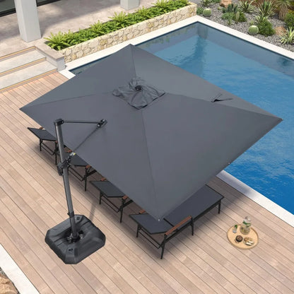 9' X 11.5' Patio Umbrella Outdoor Cantilever Rectangle Umbrella Aluminum Offset Umbrella with 360-degree Rotation, Customized