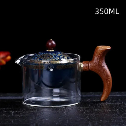 New Style Ceramic Glass Teapot Chinese Gongfu Tea Pot 360 Rotation Tea Maker  Automatic Single Pot   Teapot For Tea