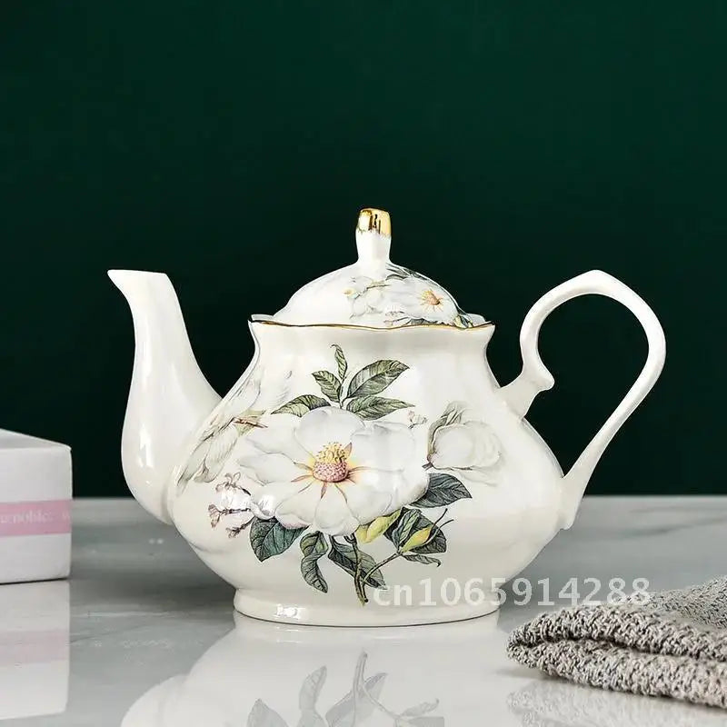 400ML European Bone Coffee Teapot English Afternoon Tea Set Kettle Pot Resistant High-Grade Porcelain Heat China Teapot Pot