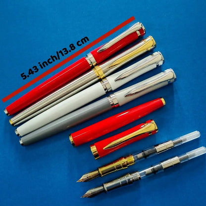 51-Piece Set (1 Pen + 50 Ink Cartridges), 0.5mm Tip, Iridium Nib, Stainless Steel Pen Body, Suitable for Calligraphy, Elegant and High-End, Luxurious and Noble, Suitable for 2.6mm Diameter, Student Stationery, Gifts, Valentin
