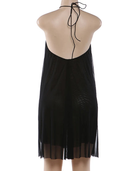 Sisterlinda Halter Dress Women Asymmetrical Hem Bandage Sleeveless Backless Solid Beach Party Sexy 2026 Summer New Trend Bodycon