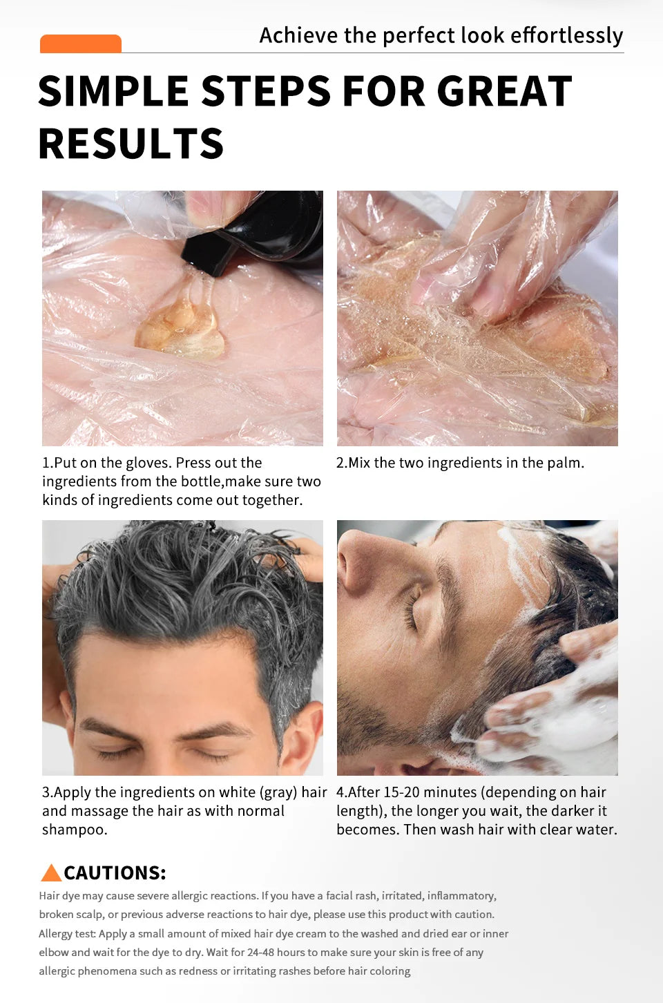 Sevich Hair Dye Shampoo 5 In 1 For Men Black Hair Dye Shampoo Beard Color Dye Cream To Cover Gray White Hair Darkening Shampoo