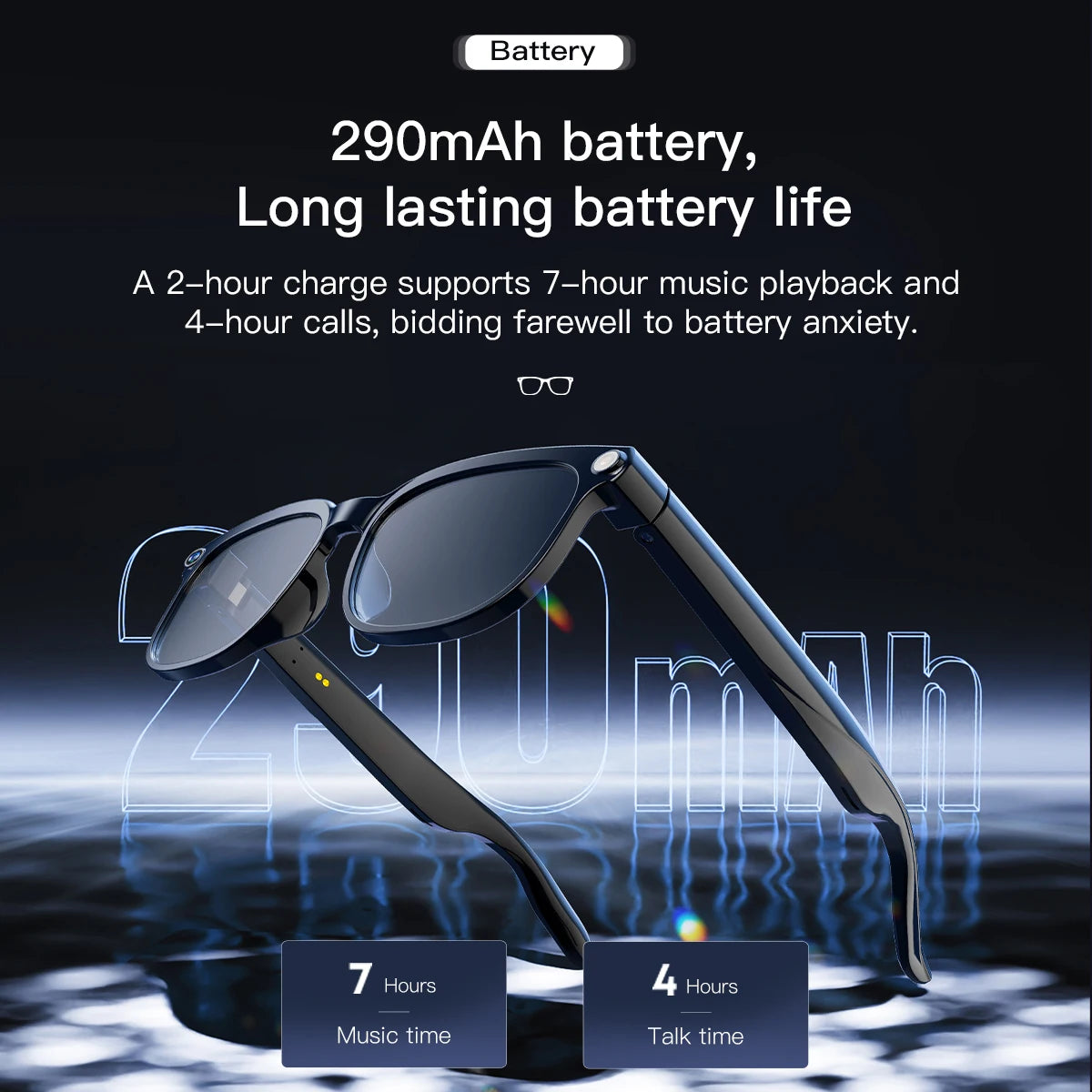 AI Smart Glasses 8MP Camera Video Recording ChatGPT Music Play Headphone Bluetooth Men Women Gifts Fashionable Glasses  2025
