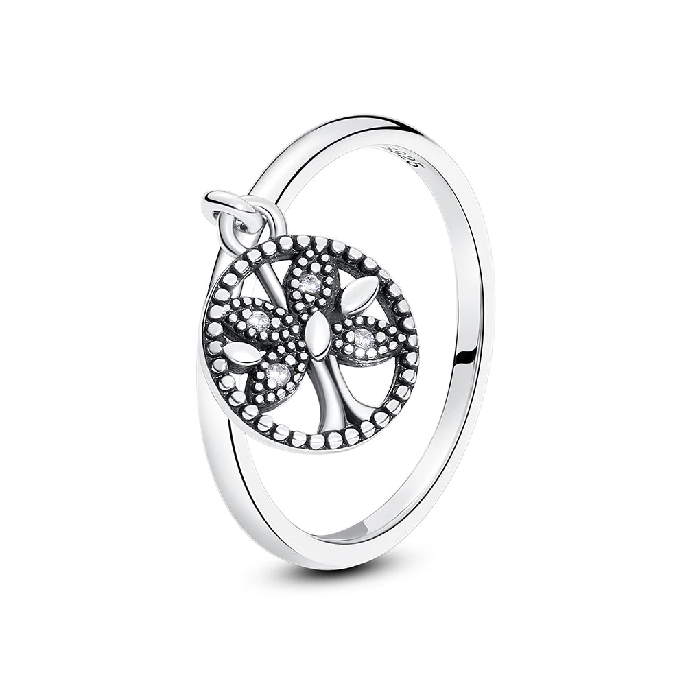 Original 925 Sterling Silver Ring Love Heart Pave CZ Crystal Stackable Rings For Women Wedding Engagement Birthday Gift Jewelry
