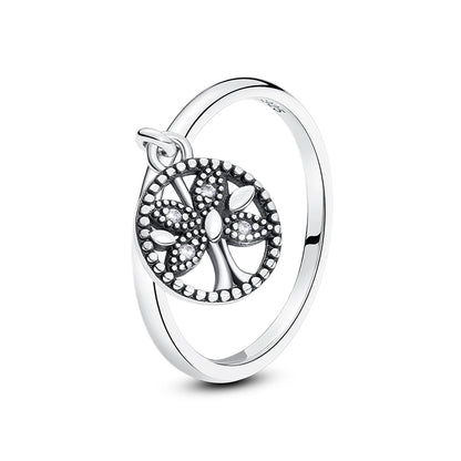 Original 925 Sterling Silver Ring Love Heart Pave CZ Crystal Stackable Rings For Women Wedding Engagement Birthday Gift Jewelry