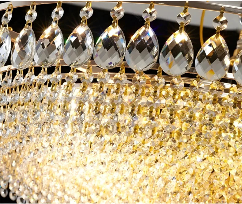 Big Luxury Crystal LED Ceiling Chandeliers for Living Room New Gold Hanging Lamps for Ceiling Modern Home Decor Lustre Lighting