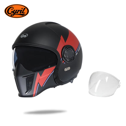 Full Face Open Face Motorcycle Helmet Double Lens Folding Modular Helmet Man Woman Retro Moto Integral Helmet
