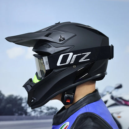 ORZF16-Off road motorcycle helmet, men's and women's rally helmet, mountain bike riding speed drops in all seasons