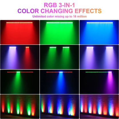 Fieryzeal 4PCS 120W Waterproof Wall Washer Lights IP65 24LEDs RGB Wall Wash Light Bar for Outdoor Building Wedding Sunlights