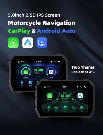 5 inch Wireless CarPlay Moto Android Auto Digital Motorcycle Dashboard GPS Motorcycle Navigation Two Theme Display Screen