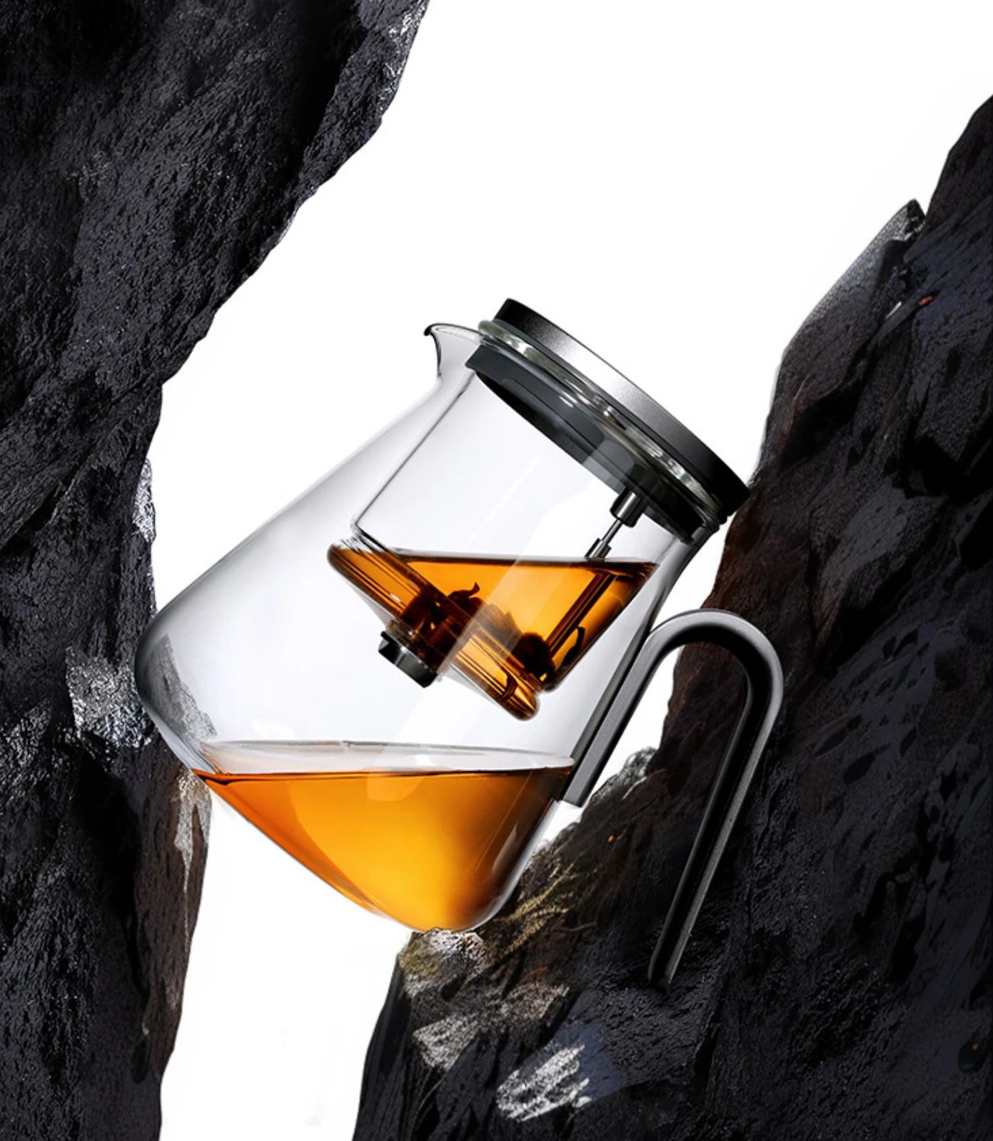 Samadoyo-Magnetic Switch Tea Pot, High-End Tea Set, Tea Water Separator, Household Tea Making Tool, Heat-Resistant Glass Tea Dis