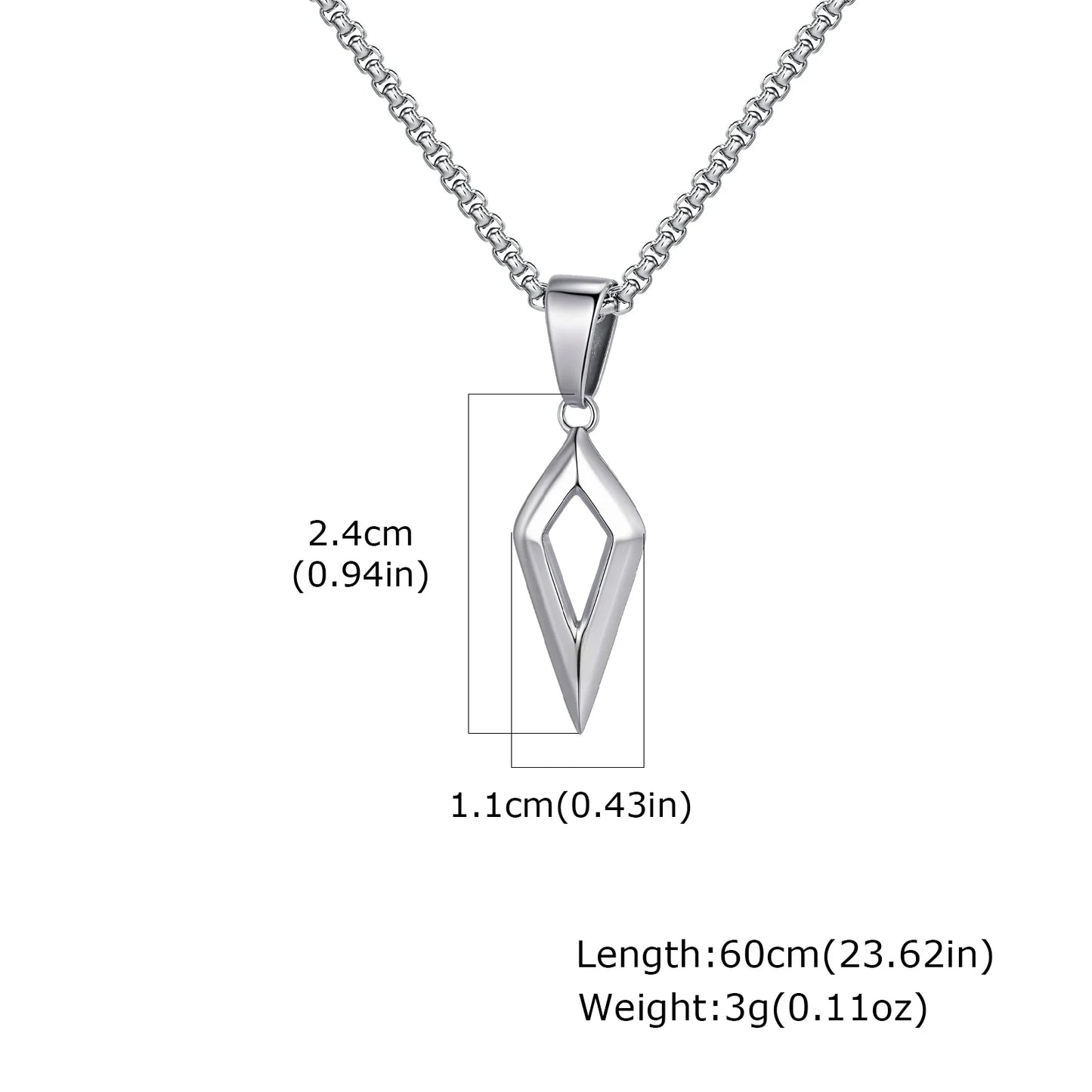 Casual Geometric Necklace for Men Boys,Stainless Steel Four Pointed Star Collar,Hiphop Punk Jewelry Gift