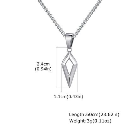 Casual Geometric Necklace for Men Boys,Stainless Steel Four Pointed Star Collar,Hiphop Punk Jewelry Gift