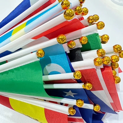 2026 48/pcs/set Hand Held National Flag 14x 21cm Country Flag NEW Cup Countries Flag Bunting National String Banner Football Eve