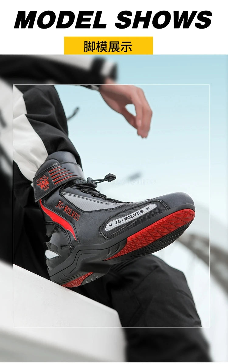 Motorcycle Riding Boots Men Women Knight Outdoor Waterproof Sneakers Shoes Off-road Professional Leisure Protective Riding Boots