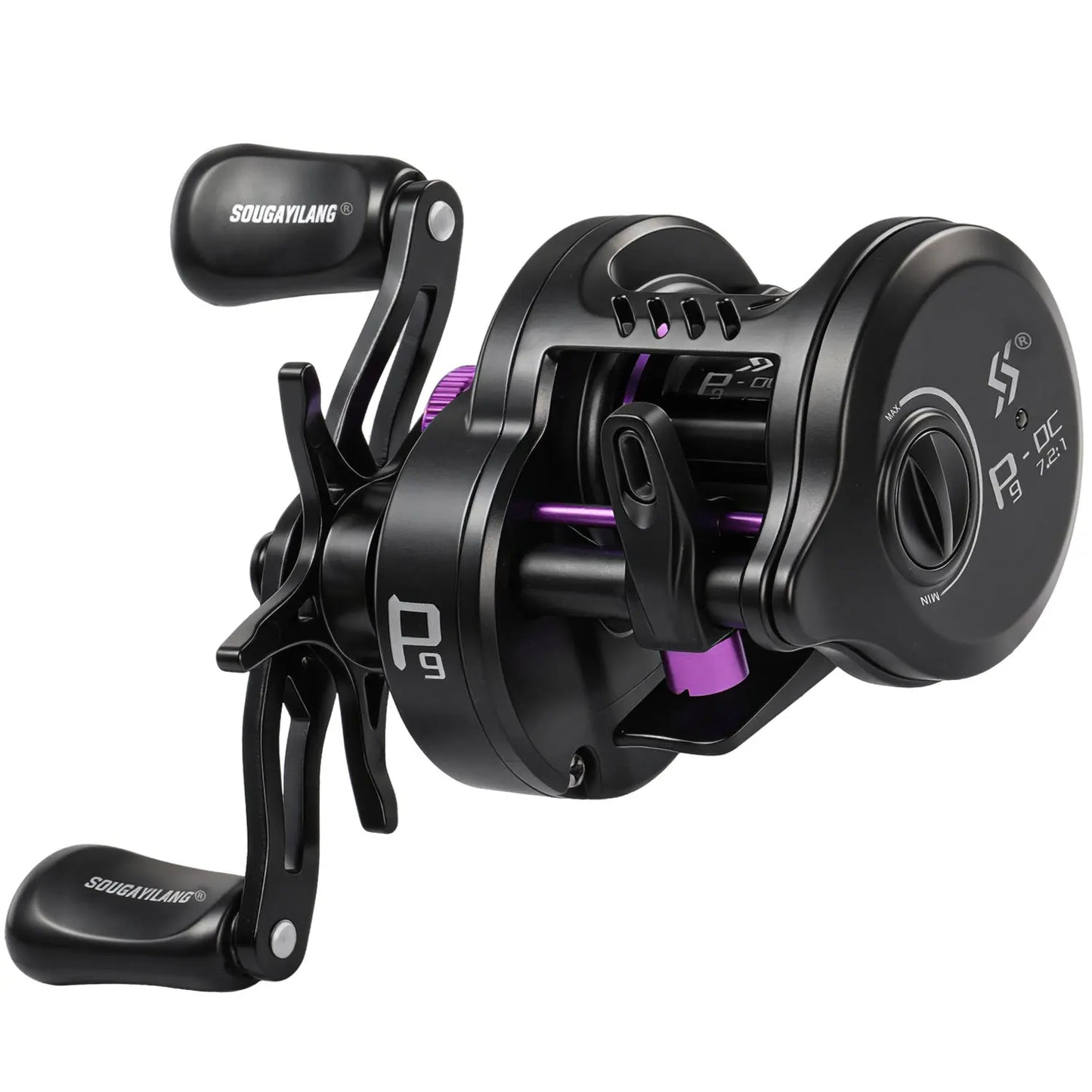 Sougayilang P9-DC Round Baitcasting Reel Electronic DC Brake System 7.2:1 Gear Ratio Ultralight Casting Fishing Reel Saltwater