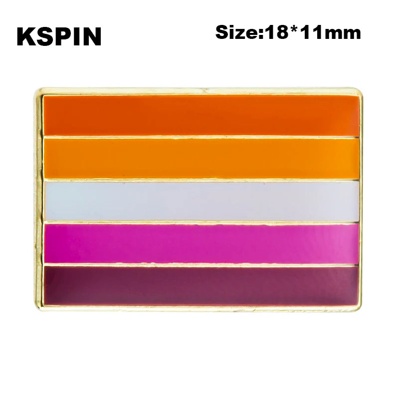 10pcs a lot Sun Set Lesbian Pride LGBT Pride Badge Lapel Pin Brooch