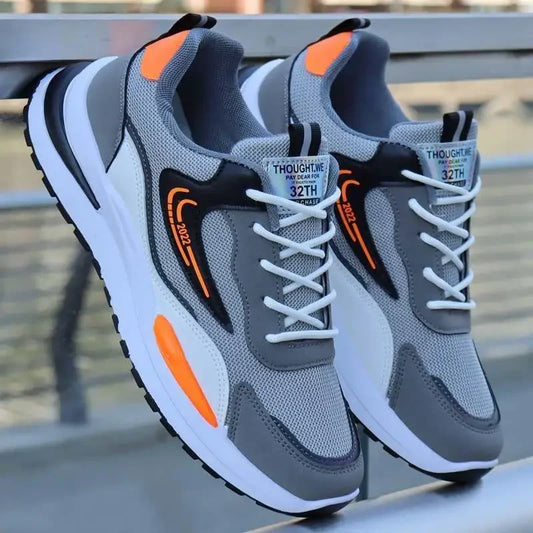 New Spring Autumn Men's Breathable Mesh Sports Shoes Korean Style Lightweight Casual Shoes Soft Bottom Running