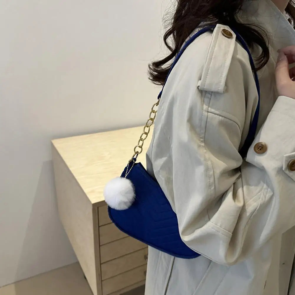 Mini Women Shoulder Bags Fashion Felt Women's Bag Design Advanced Underarm Handbags Mini Saddle Bag
