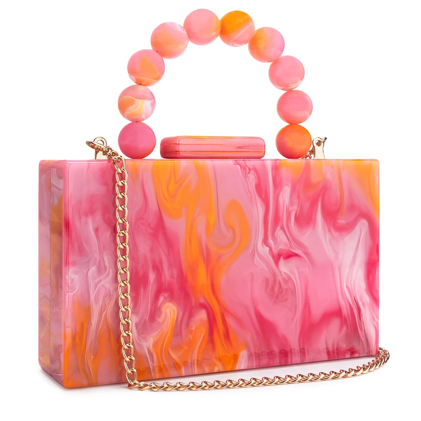 Acrylic Handbag Casual Trend Small Square Bags Women Clutches Wedding Party Dating Lady Trendy Evening Bags Chain Shoulder Bag