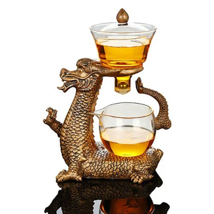 New Creative Dargon Teapot Full Automatic Glass Tea Set Pu'er Oolong Magnetic Suction Cup Teapot