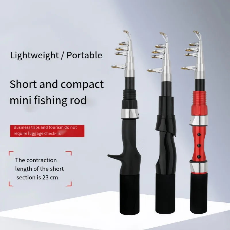 1.15m Portable Mini Telescopic Short Spinning Fishing Pole Pocket Travel Fishing Rod For Saltwater Freshwater Fishing Accessorie