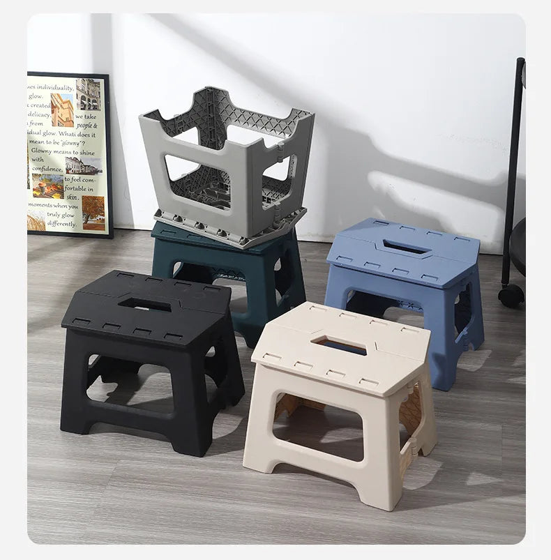 Folding stool, portable outdoor bench, low plastic, easy to carry, suitable for street vending, thickened stool, small household