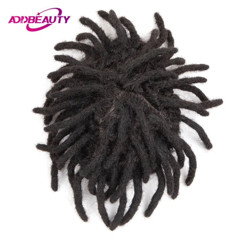 Dreadlocks Man Hair Prosthesis Mono NPU Men Toupee Human Hair Wigs Indian Human Hair System Unit Natural Color 7inche Dreadlocks