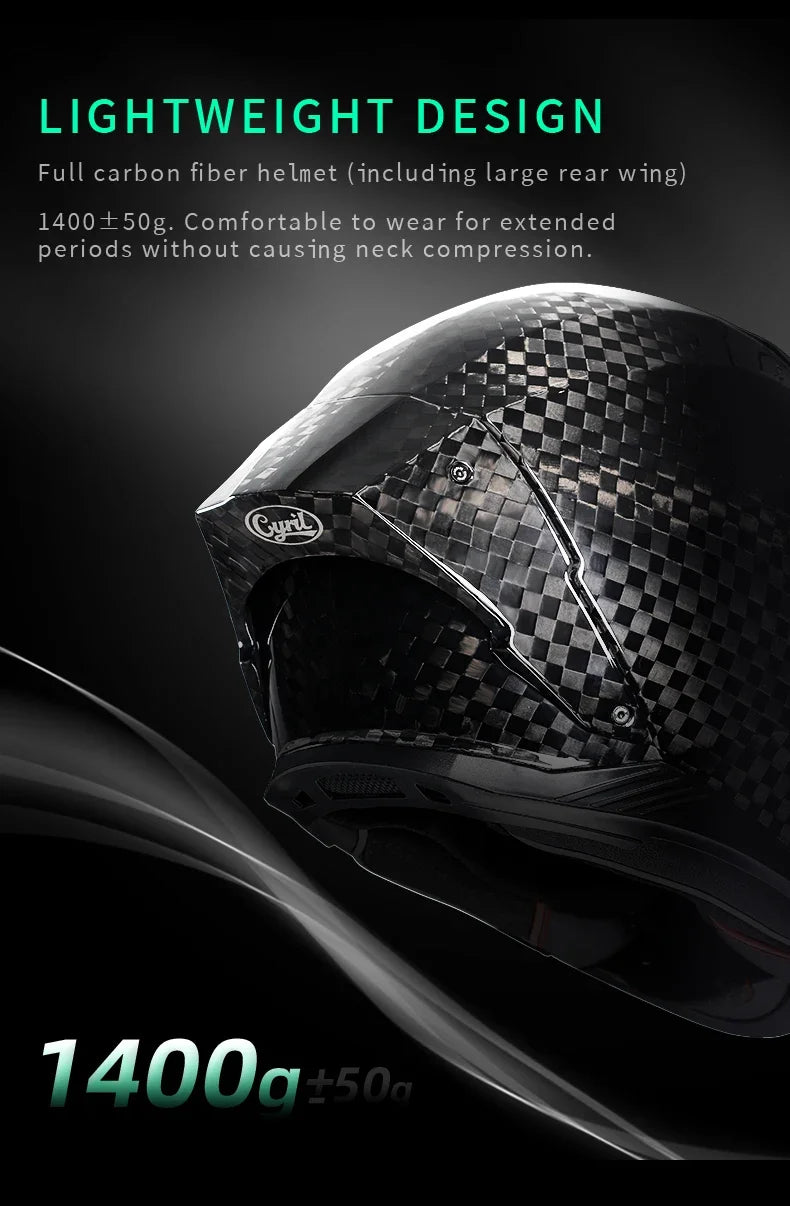 Unisex Lightweight Carbon Fiber Kevlar Full Face Motorcycle Street Bike Helmets Racing Helmet DOT ECE Approved CYRIL Casque Moto