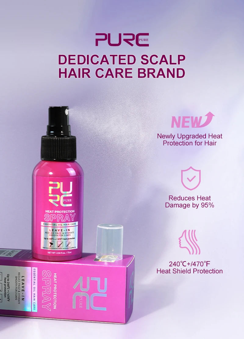 PURC Argan Oil Heat Protection Spray Smoothing Prevent Frizz Dry Hair Treatment Professional Hair Care Products