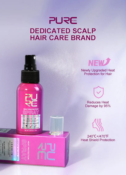 PURC Argan Oil Heat Protection Spray Smoothing Prevent Frizz Dry Hair Treatment Professional Hair Care Products