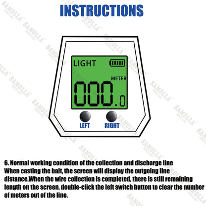 SAMOLLA Baitcasting Fishing Reel Electronic Big Led Screen High Speed 7.2:1 10kg Saltwater Waterproof Cast Drum Wheel Casting