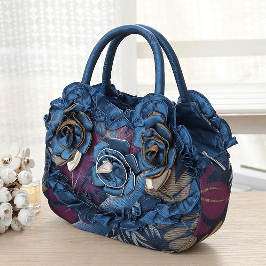New women's handbag pure color lace zipper handbag mom bag large capacity mobile phone change purse storage bag