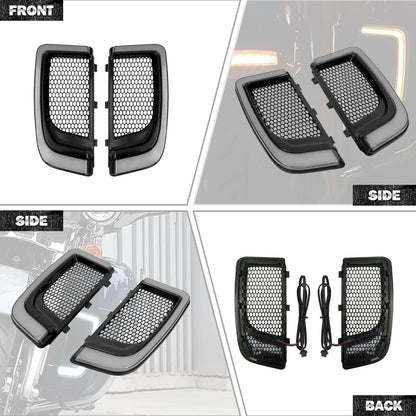 Lower Vented Leg Fairing Glove Box Motorcycle With LED Light For Harley Touring Road King FLHR Street Glide FLTRX FLHTK 2014-Up