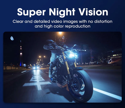 JMCQ 6.86'' Motorcycle DVR GPS Navigaton Wireless Carplay Android Auto Dash Cam IP67 Waterproof Dual Bluetooth Moto Monitor