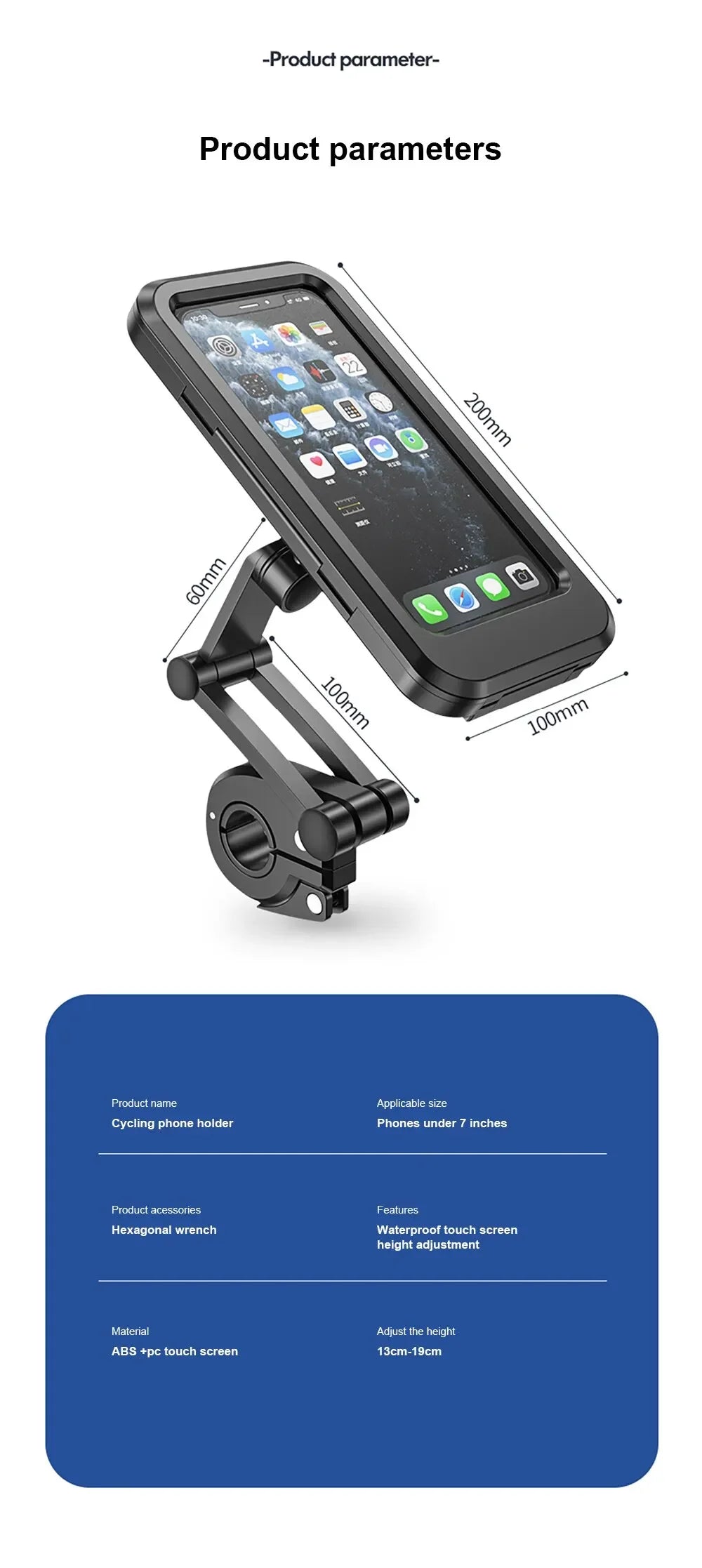 Waterproof 360° Swivel Phone Mount for Motorcycle/Bike – Adjustable Universal GPS Holder for Cellphones & Navigation Apps