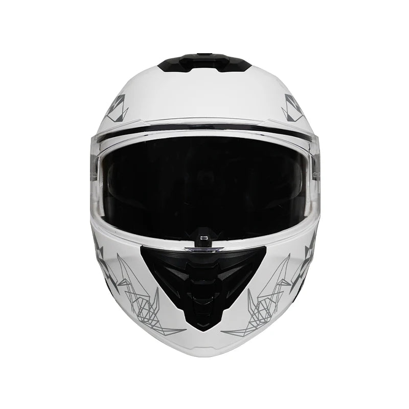 Personalized off-road motorcycle helmet with stylish dual lenses for both genders, DOT-certified and ABS material