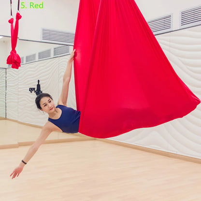 12m Aerial Silks Flying Trapeze Aerial Silk Yoga Hammock Swing GYM Home Outdoor Fitness Anti-Gravity Body Building Pilates Belt