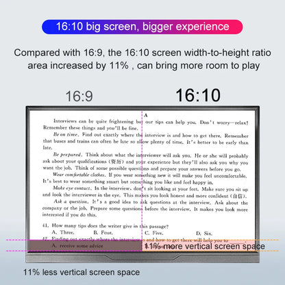 16inch Portable Monitor 2.5K/120HZ/100%sRGB  For Laptop XBox PS4 / 5 Switch Cell Phone Computer Extension Gaming  Travel Screen