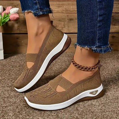 Women's Sneakers Breathable Casual Shoes Summer Soft Sole Orthopedic Shoes Lightweight Slip on Walking Shoe Non Slip Flat Shoes