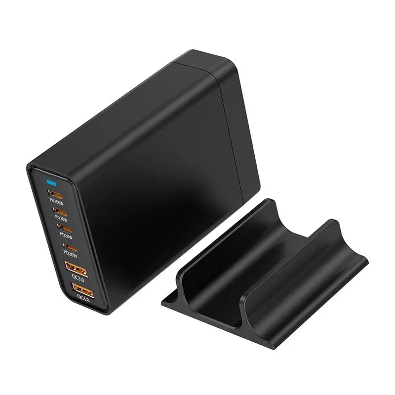 200W Desktop USB C Quick Charger GaN PD Fast Chager 6 port Mobile Charging Adapter For Laptop iPhone 17 16 15 Samsung Xiaomi﻿﻿