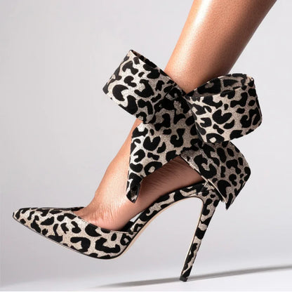 Spotted Breathable Mesh Pumps Big Bow Pointed Stiletto Buckle Strap High Heels Fashion Party Banquet Wedding Pumps For Women 47