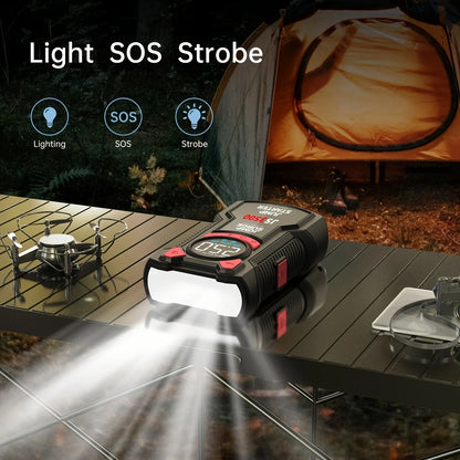 Car Jump Starter Air Compressor With Power Bank Portable Electric Pump Auto Battery Booster 12V Jump Box With Flashlight